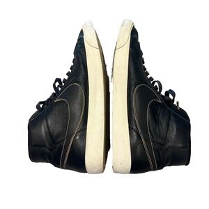 Nike Blazer Mid '77 Men's 10 Black Leather Retro High Top Sneakers Vintage Style
